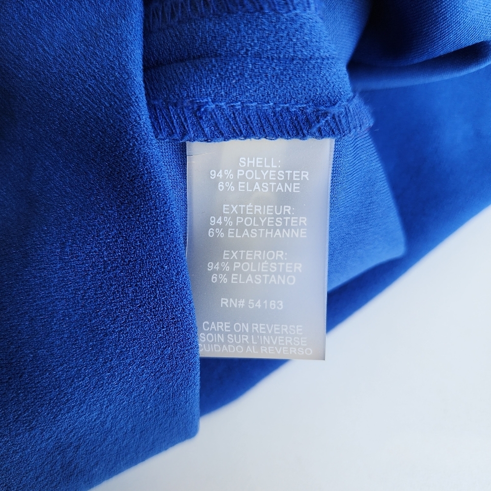 Tommy Hilfiger Blue Sheath Dress Short Sleeve Zip Back Stretch Scuba Sz 10 - Picture 15 of 15